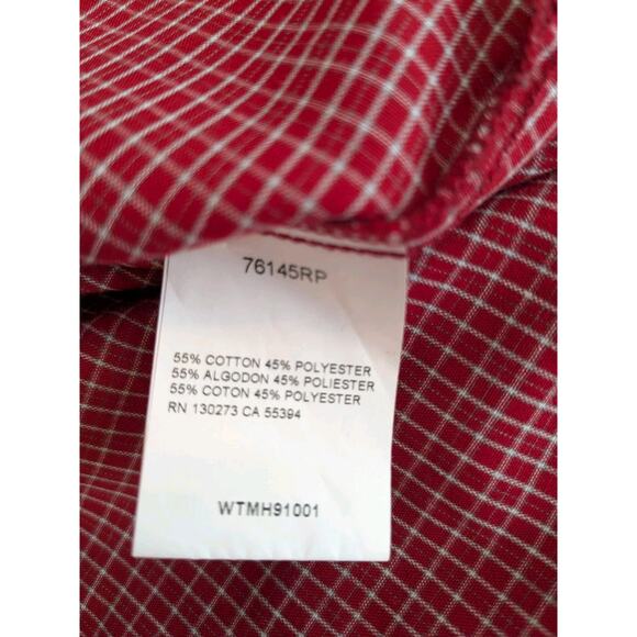 Rustler X Long Tails Pearl Snap Red Plaid Cowboy Western Cowboy Size XL - Picture 7 of 8